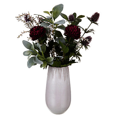 Peony Chrysanthemums in Vase, Purple Peony Chrysanthemums in Vase, Purple
